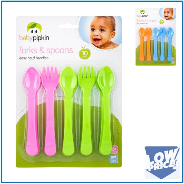 BP 10pk Easy to Hold Forks and Spoons