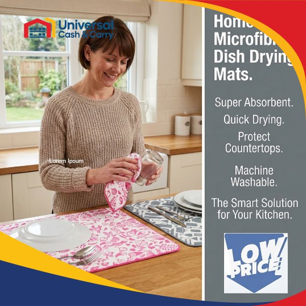 H+ – Large MF Dish Drying Mat 38cm x 48cm - Image 2