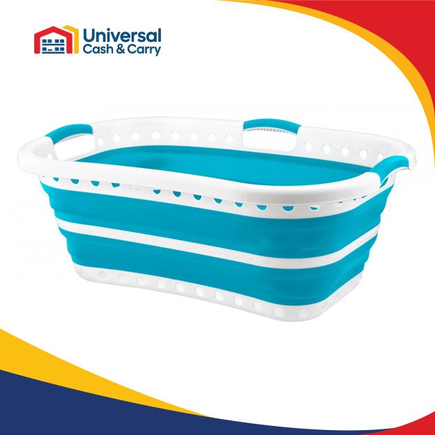 H+ Collapsible Hipster Laundry Basket 37L BLUE