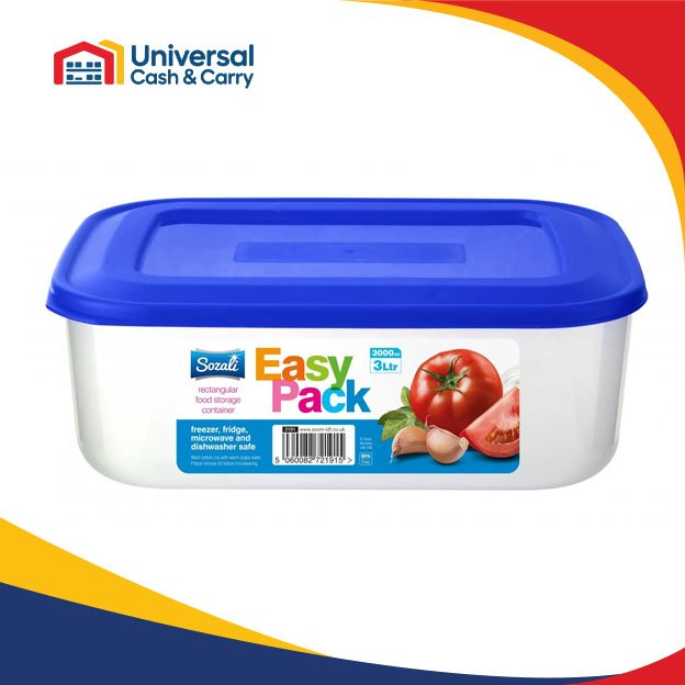 SZ – 3 Litre Easy Close Container (Clear & Blue)