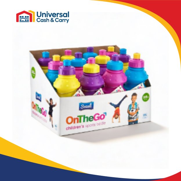Kids 350ml Sports Bottle Mix Cols PDQ Display Box