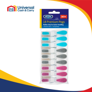 DL -18pk Premium Pegs with Rubber Grip – 4 Colours
