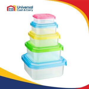 5pk Square Storage Boxes with Coloured lids – Nest