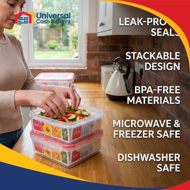 K – 2pk Square Click & Close Containers 700ml - Image 2