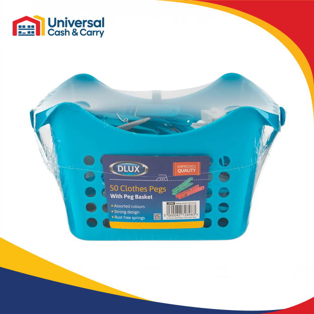 DL – 50pk Large Pegs in Hanging Basket