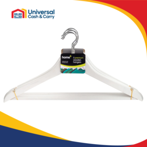 H+ 5 Premium White Wooden Hangers