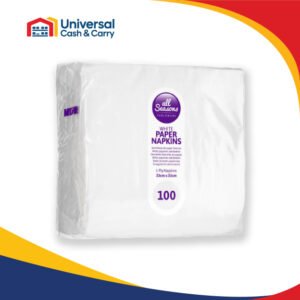 AS – 100pk White Paper Napkins 33x33cm 1 ply