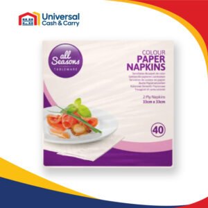 AS – 40pk Cream Paper Napkin 33cm x 33cm – 2 Ply