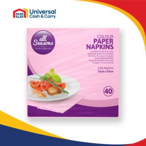 AS – 40pk Pink Paper Napkins – 33 x 33 cm – 2ply