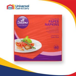 AS – 40pk Red Paper Napkin 33cm x 33cm – 2 Ply