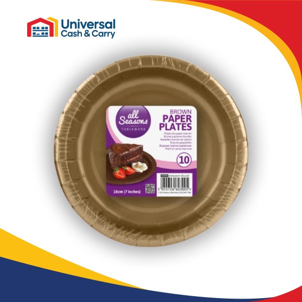 AS – 10pk Bronze Brown Paper Plate 18cm 7″