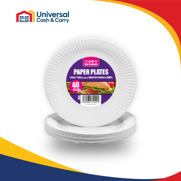 FS – 40pk 18cm 7″ Paper Plates