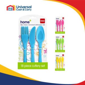 H+ 18pk Plastic Cutlery – Mixed Colours