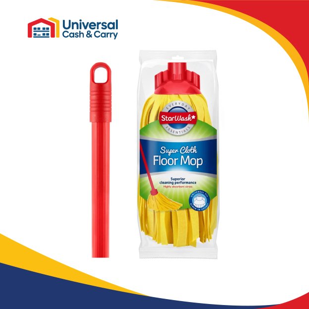 SW – Synthetic Belt Mop With Handle – Yellow & Red