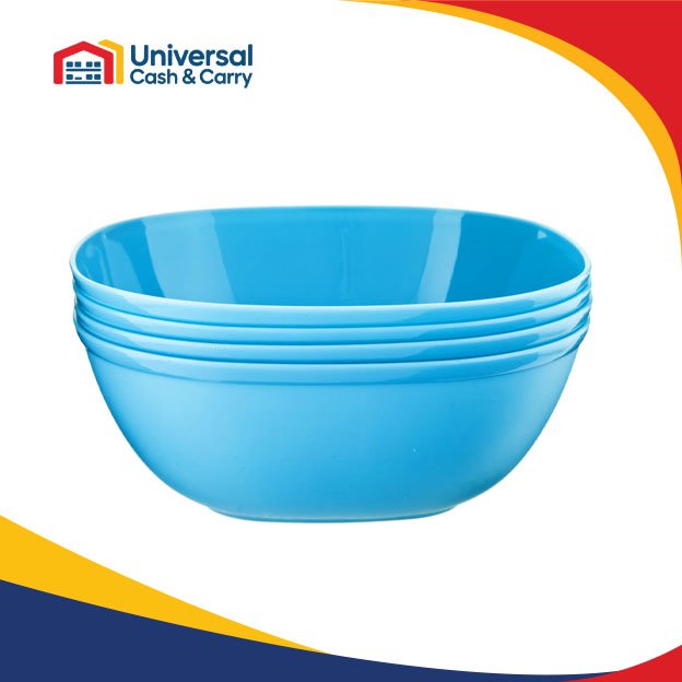 H+ 4pk 15.8cm Plastic Bowls – Mixed Colours