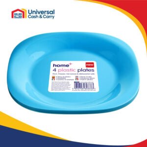 H+ 4pk 19cm Plastic Plates – Mixed Colours