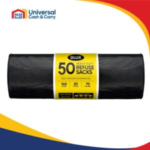 50PK Black Bin Bags 830mm X 700mm (70L)