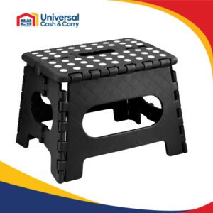 OSH -Blk & Wht Small Handy Plastic Folding Stools
