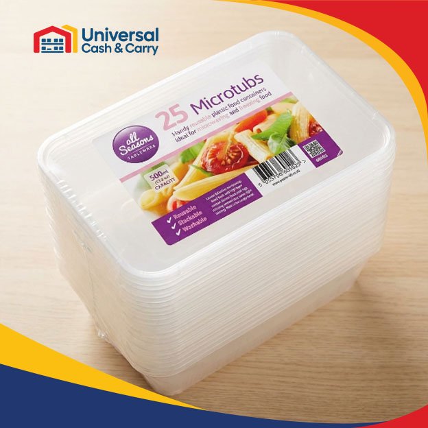 AS – 25pk x 500ml Microwave Disposable Containers - Image 2