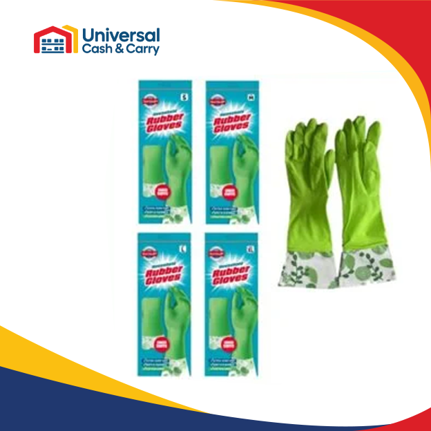 SW – Long Cuff Rubber Gloves, Green, Assorted Size