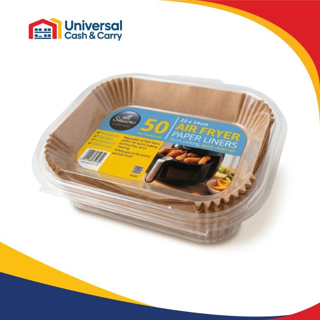 AS – 50pk Rect Air Fryer Liners in Box 14 x 22 cm - Image 2