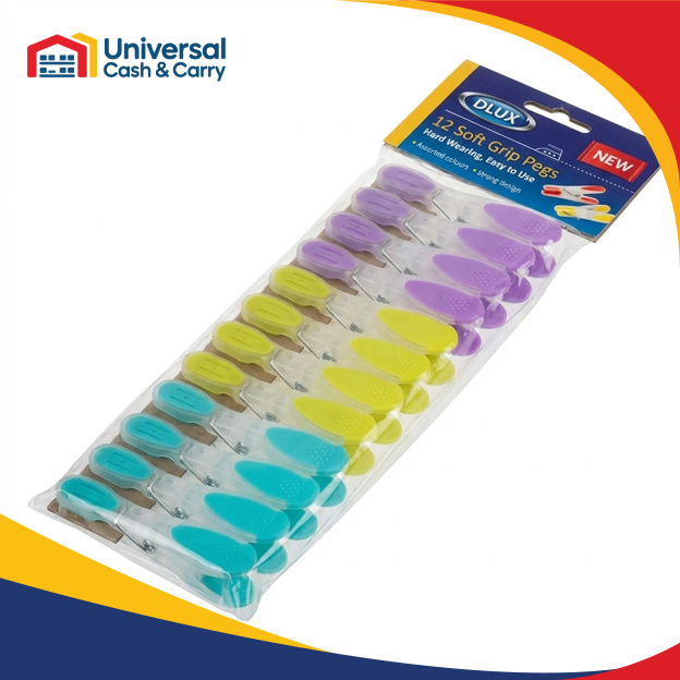 DL – 12pk Large Plastic Pegs with Rubber Grip - Image 3