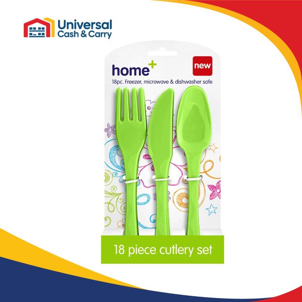 H+ 18pk Plastic Cutlery – Mixed Colours - Image 2