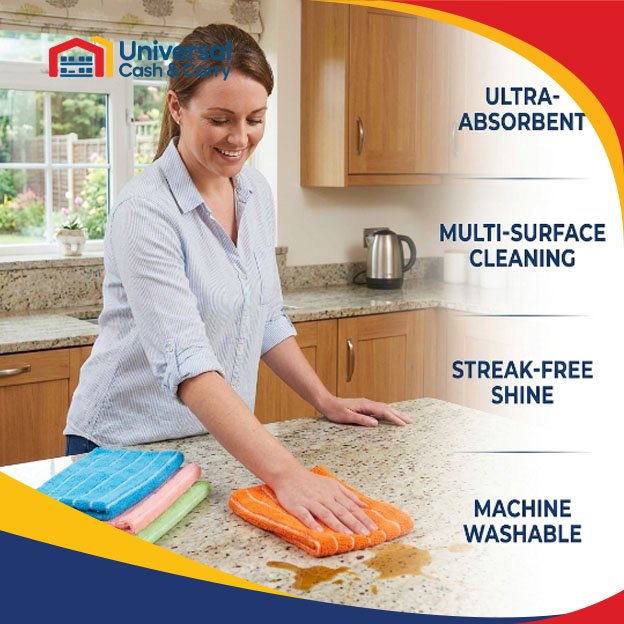 DL – 4pk Microfibre Utility Towels – Mixed Colours - Image 2