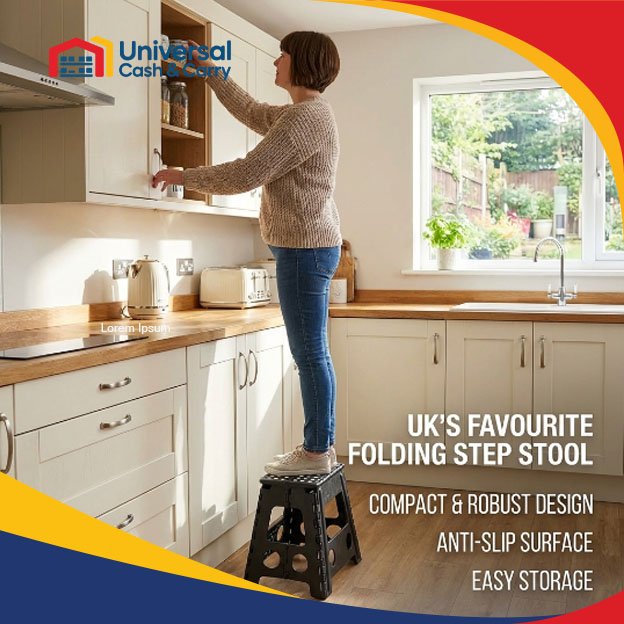 OSH – Large Handy Plastic Folding Stools - Image 2