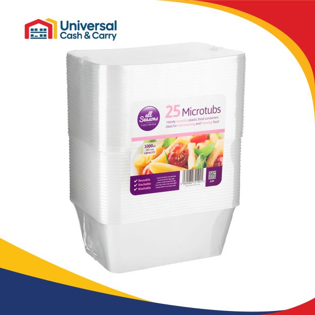 AS – 25pk x 1 Litre Microwave Containers