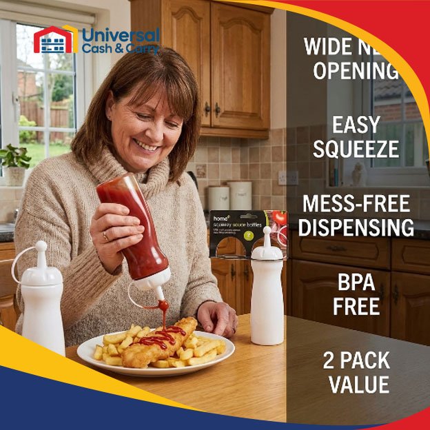 H+ 2pk Squeezy Sauce Bottles – White Lids - Image 2