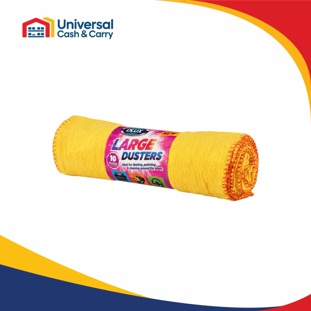 DL – 10pk Cotton Yellow Dusters 30cm x 33cm - Image 2