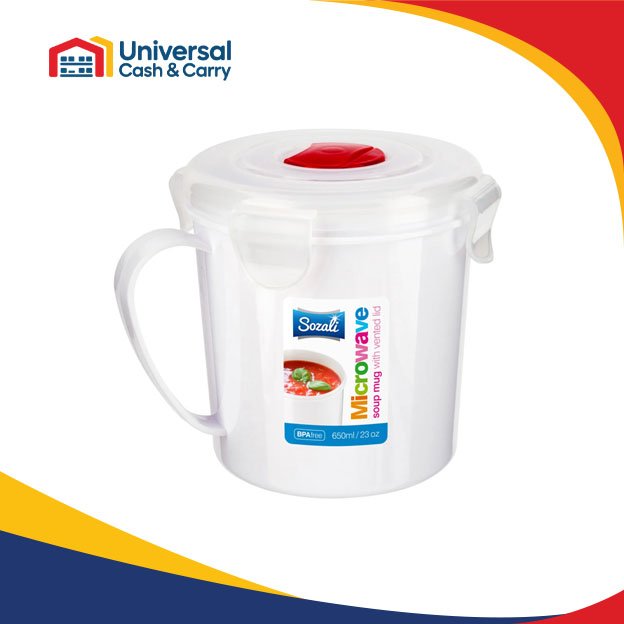 SZ Microwave Soup Mug with Vented Lid 650ml - Image 2