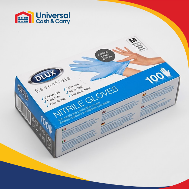 DL – 100pk Nitrile Gloves, Black, Size M