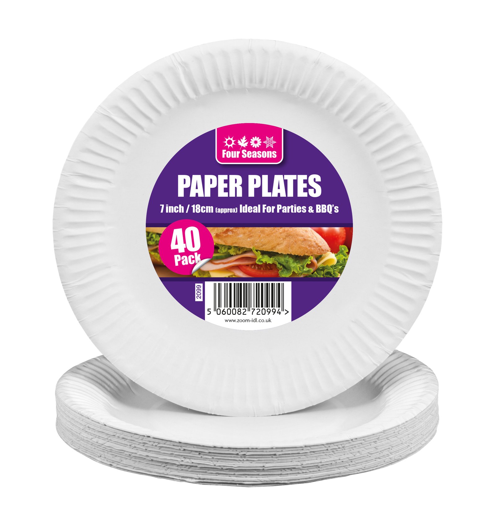 FS – 40pk 18cm 7″ Paper Plates