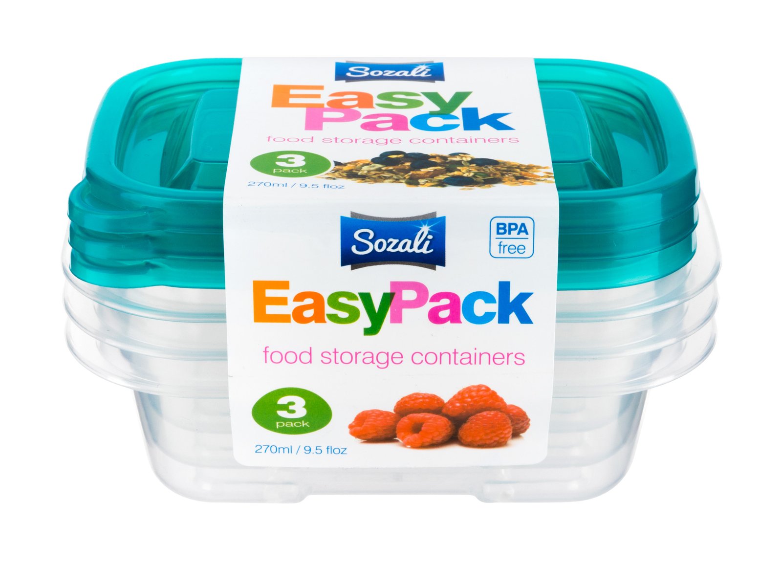 SZ – 3pk Rectangular Containers 270 ml