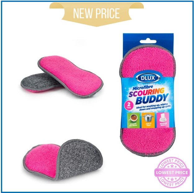 DL – 2 PK Microfibre Sponge Scourers