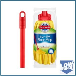 SW – Synthetic Belt Mop With Handle – Yellow & Red