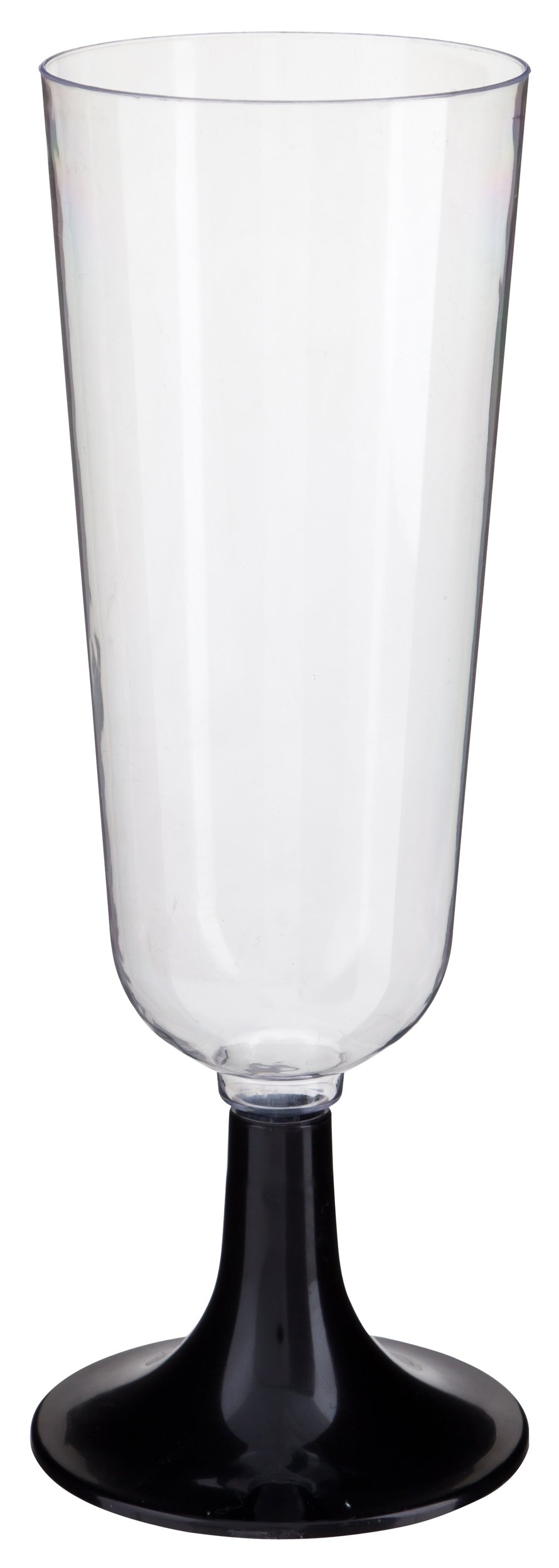 FS 6pk Plastic Champagne Glasses (Black Stem) - Image 3