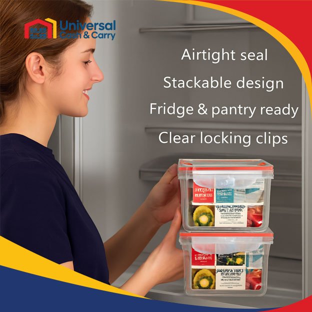 K- 2pk Square Click & Close Containers 250ml&400ml - Image 3