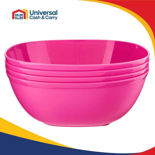 H+ 4pk 15.8cm Plastic Bowls – Mixed Colours - Image 3