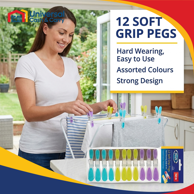 DL – 12pk Large Plastic Pegs with Rubber Grip - Image 4