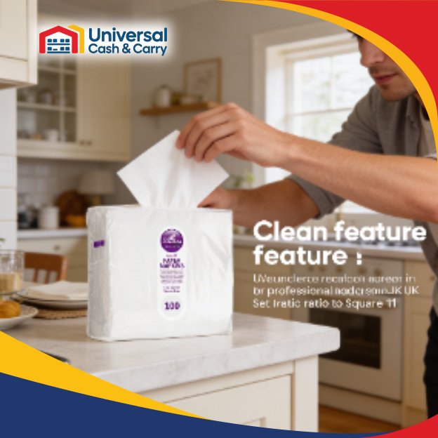 AS – 100pk White Paper Napkins 33x33cm 1 ply - Image 3
