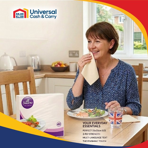 AS – 40pk Cream Paper Napkin 33cm x 33cm – 2 Ply - Image 3