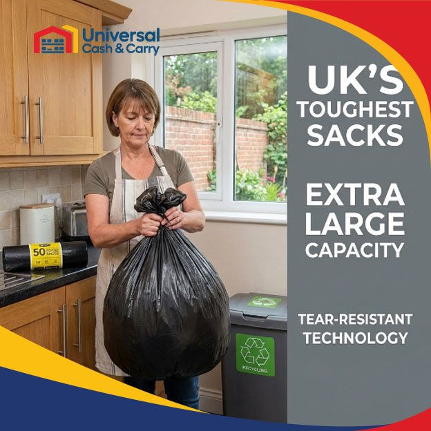 50PK Black Bin Bags 830mm X 700mm (70L) - Image 3