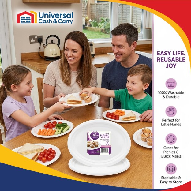 AS – 8pk Oval Plastic Plates (33 x 26 cm) - Image 3