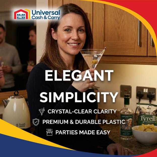AS – 6pk Clear Plastic Martini Glasses (200ml) - Image 3