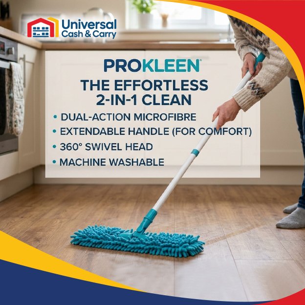 ProKleen – 2 in 1 Microfibtre Flat Mop - Image 3