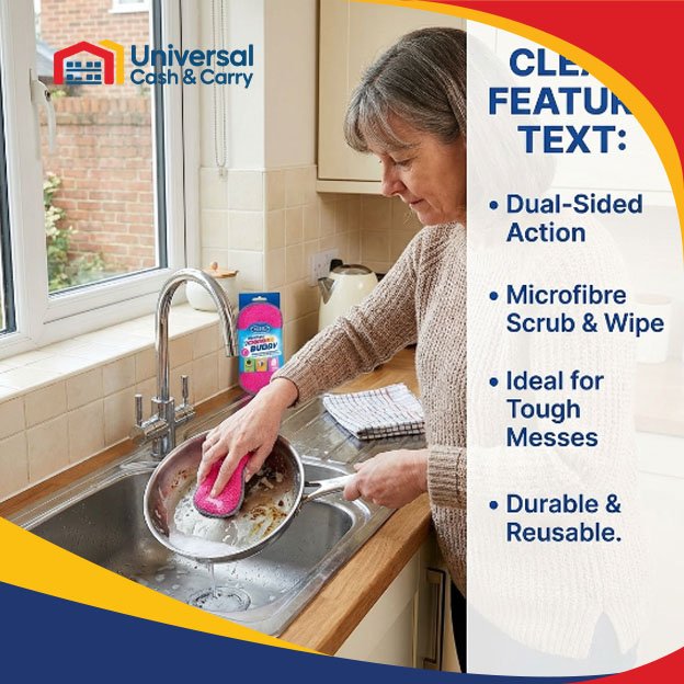 DL – 2 PK Microfibre Sponge Scourers - Image 3