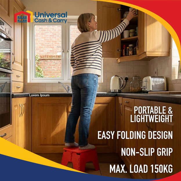 OSH – Folding Step Stool (RED ONLY) - Image 3